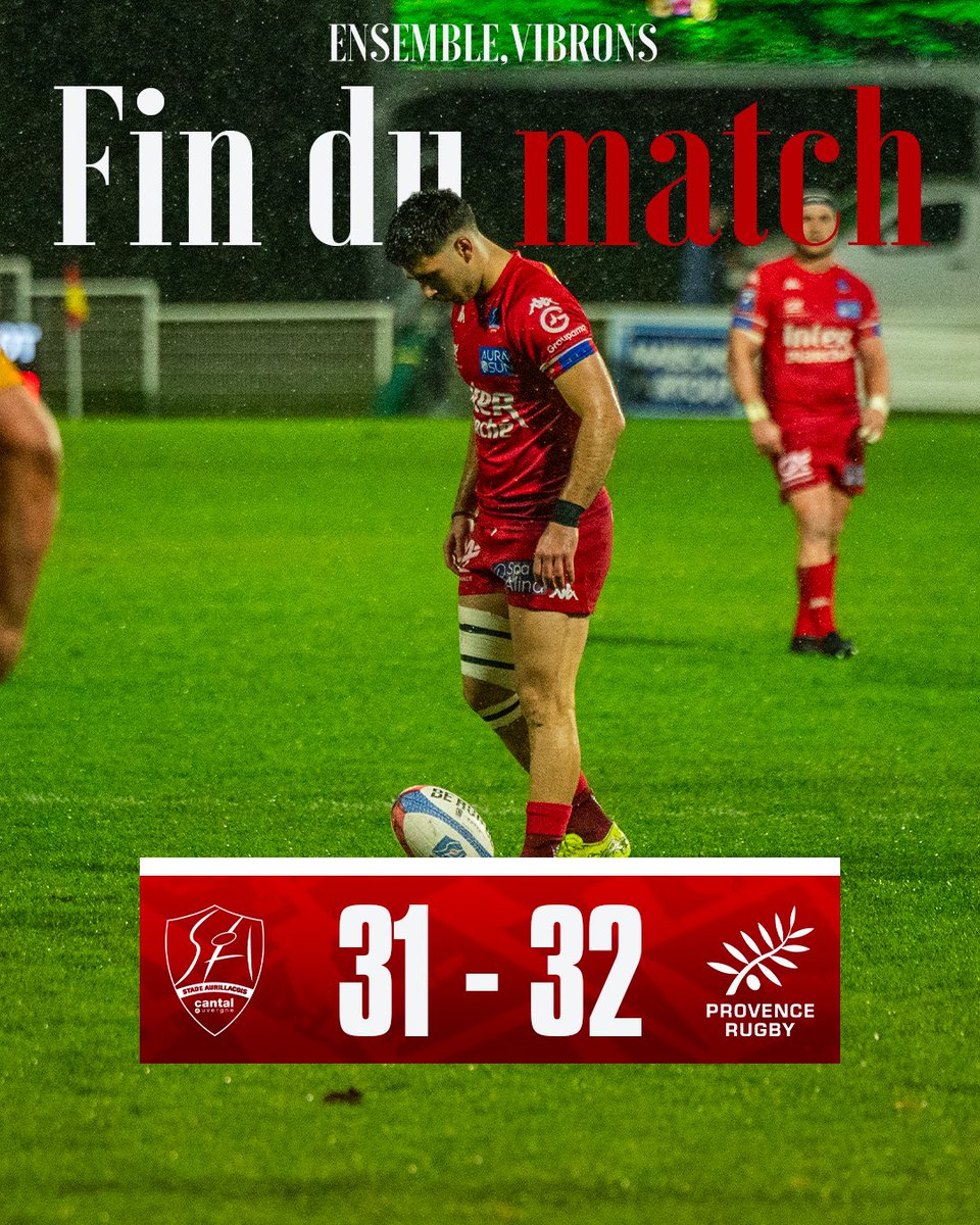 SArugbyofficiel's tweet image. ⏱️𝐅𝐈𝐍 𝐃𝐔 𝐌𝐀𝐓𝐂𝐇
C’est terminé à Jean Alric…
Le Stade s’incline de la plus petite des marges face à Provence.

SA🔴🔵 31-32 PRO

#ALLEZLESA #Bienplusquunmaillot #SAPRO