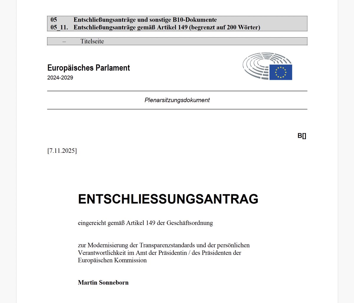 <a href="/RTLWEST/">RTL WEST</a> Ich bringe gerade einen Antrag ein, statt der anlasslosen Massenüberwachung von 450 Millionen EU-Bürgern lieber eine anlassreiche Überwachung von Kommissionspräsidentin vonderLeyen (3 SMS-Affären: McKinsey, Pfizer, Mercosur) einzuführen. 
Mal sehen, ob er trotz CDU/SPD/Grünen