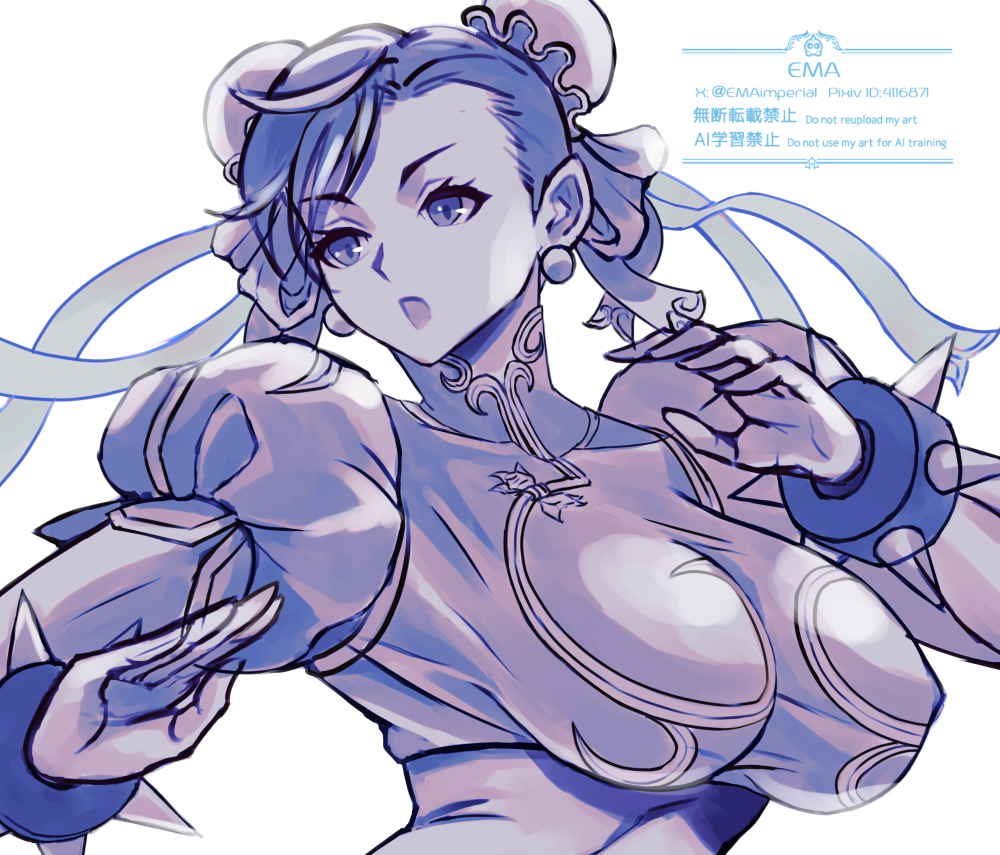 春麗をおなじみコスで描いてます✍️