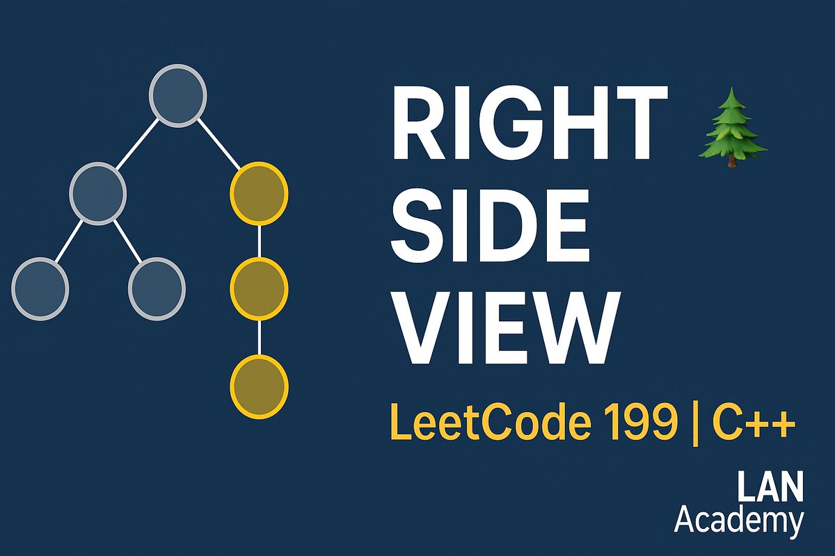 SolutionsLan's tweet image. Ever wondered what a binary tree looks like from the right side? 🌳
Here’s how to solve LeetCode 199 – Binary Tree Right Side View using DFS in C++!
🎥 Watch now 👉 youtu.be/a3IiFVr-15A
#LeetCode #Cplusplus #BinaryTree #CodingInterview #LANAcademy