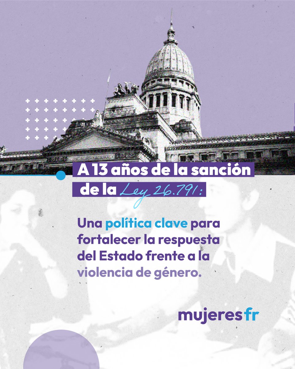 Hace 13 años se sancionó la Ley 26.791, que incorporó el femicidio al Código Penal y fortaleció la respuesta estatal frente a las violencias de género.
Al día de hoy, sigue siendo una herramienta clave para garantizar justicia y avanzar en igualdad.
