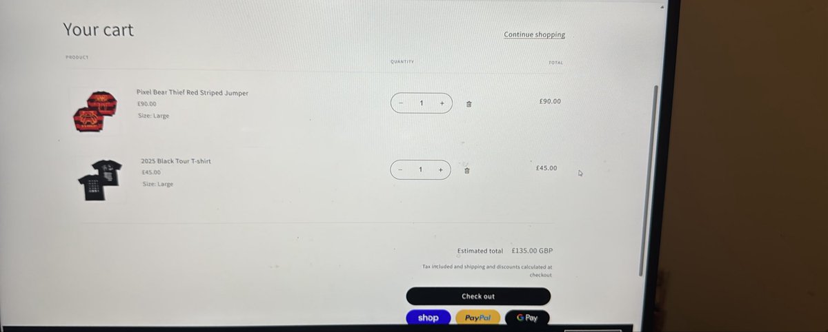 Thank you to the official merchandise outlet for <a href="/radiohead/">Radiohead</a> <a href="/thomyorke/">Thom Yorke</a> for upping the price of the jumper in my basket by £20. Not responding to emails. Completely ripping off the fans and cashing in. Shameful. #radiohead #merch #radioheadmerch