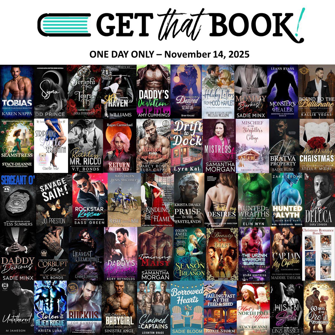AuthorDWilliams's tweet photo. ★ Get That Book - Discounts, Deals, and New Releases ★
 
For one day only, an incredible group of authors are bringing you new ebook releases, deals, and discounts!  Visit the website where you can download all of the new releases and book deals: https://t.co/ld9TWkrVyb https://t.co/8CYoDsXIhh