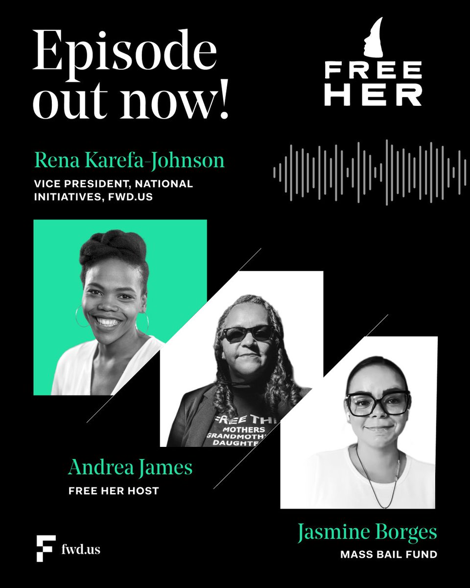 Listen to <a href="/ReenNahMean/">Renakj.bsky.social</a> (<a href="/FWDus/">FWD.us</a>) as she joins <a href="/andreacjames/">andreaFreeHerjames</a>, and <a href="/JasminBorges6/">Jasmin Borges</a>  (<a href="/MassBailFund/">Massachusetts Bail Fund</a>) on the Free Her Podcast for a discussion about why we must abolish cash bail.

Check out their full conversation about how cash bail makes us less safe: youtube.com/watch?v=f-C80U…