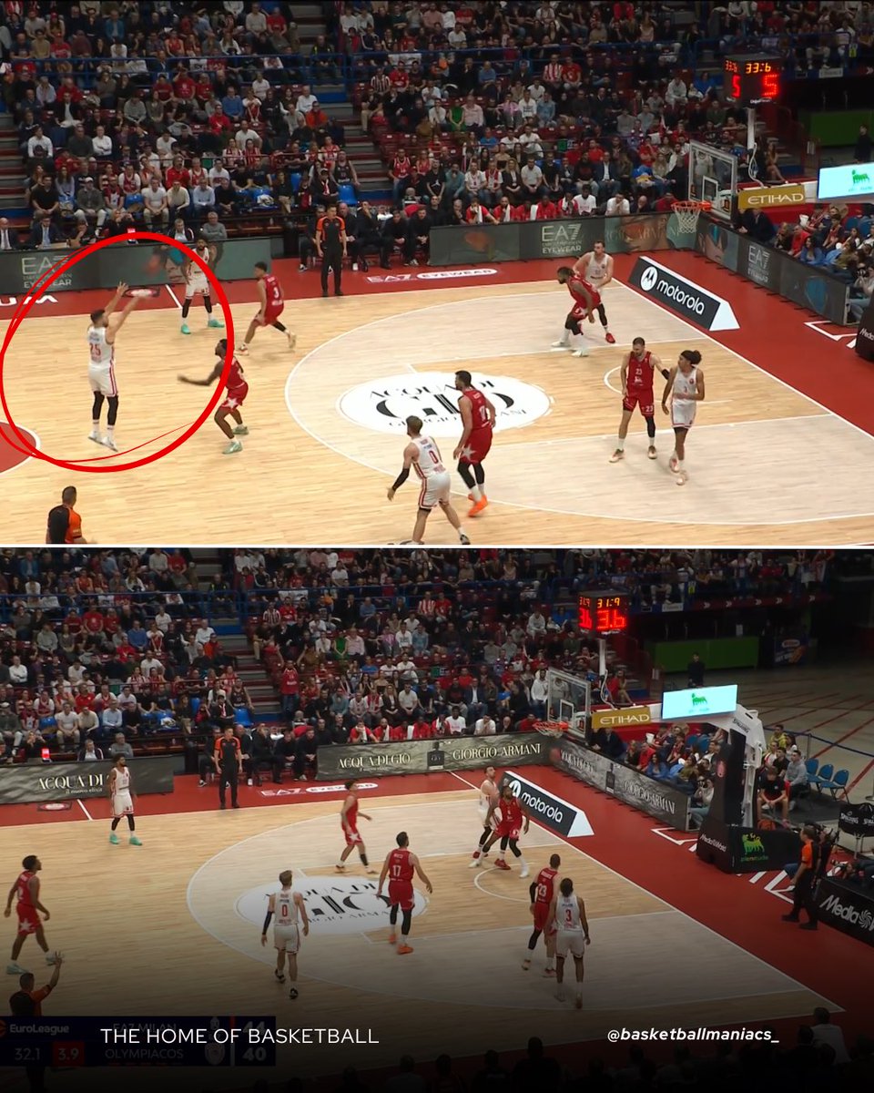 bballmaniacs_'s tweet image. Alec Peters shooting from the logo like it’s a routine jumper. Unreal🍿🔥

#olympiacosbc #peters #paobc #milan #euroleague