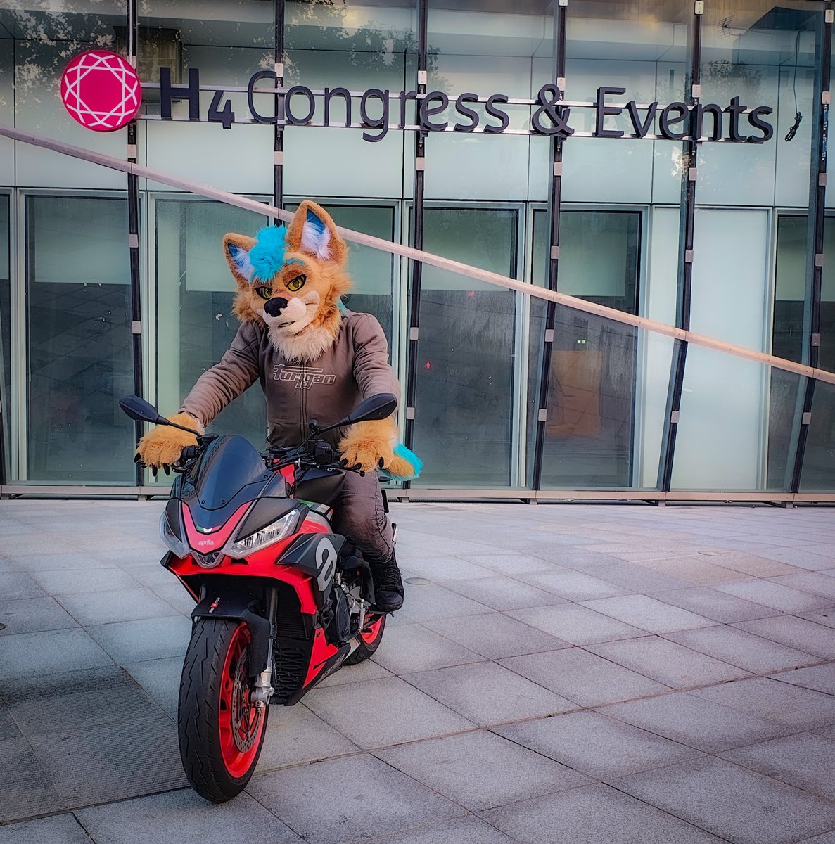 Was always up for a ride during the #FBL13 🏍️😉
#FursuitFriday #Fursuit #Furry #motorfur

📸 <a href="/HeavnWolf/">Heavn ⛅️ ➡️ #ATT1</a>