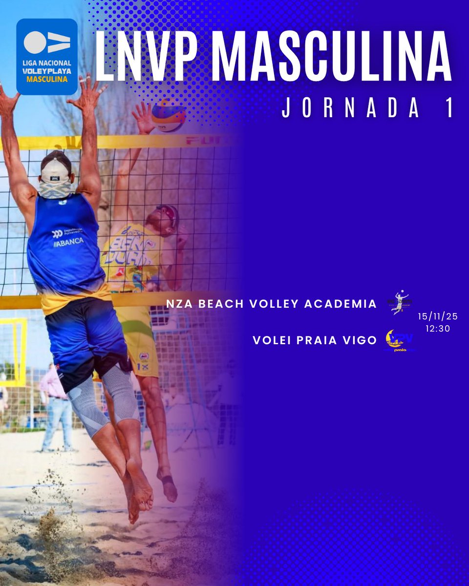Este fin de semana tenemos un partido correspondiente a la jornada 1 de la Liga Nacional de Vóley Playa masculina.
¡A disfrutar!🏐🕺🏻