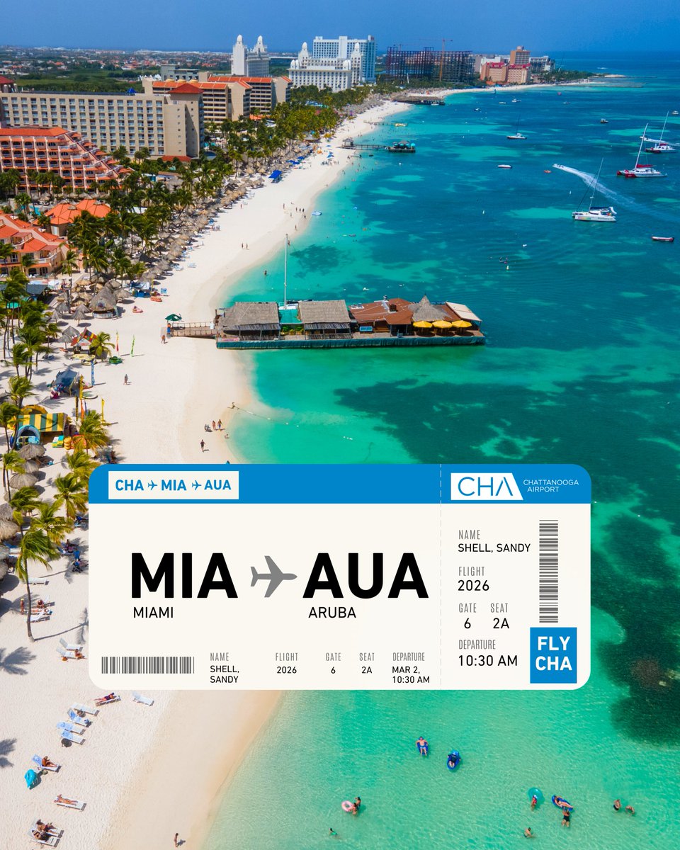 Good news: our Miami non-stop flight is back in February! Even better news? It makes getting to places in Mexico, the Caribbean, Central &amp; South America that much easier with one quick connection🌴✈️

Book your <a href="/AmericanAir/">americanair</a> flight to Miami and beyond at tr.ee/chattanoogaair…
