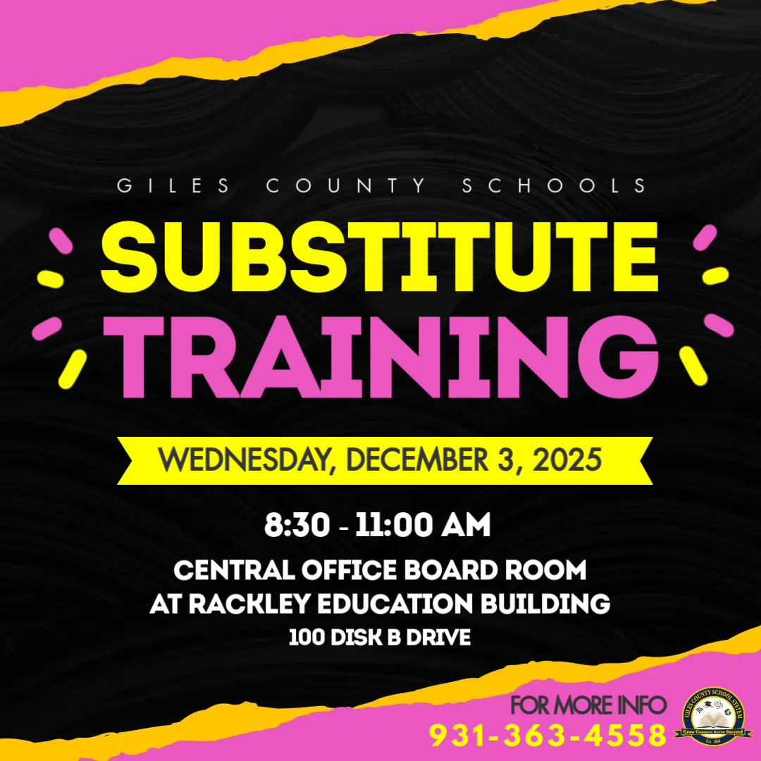 GCS2020's tweet image. Substitute training is in 1 week. No registration is needed to attend - walk-ins are welcome! Simply apply when you arrive. Please bring your driver's license and social security card so we can book a fingerprinting appointment for you.