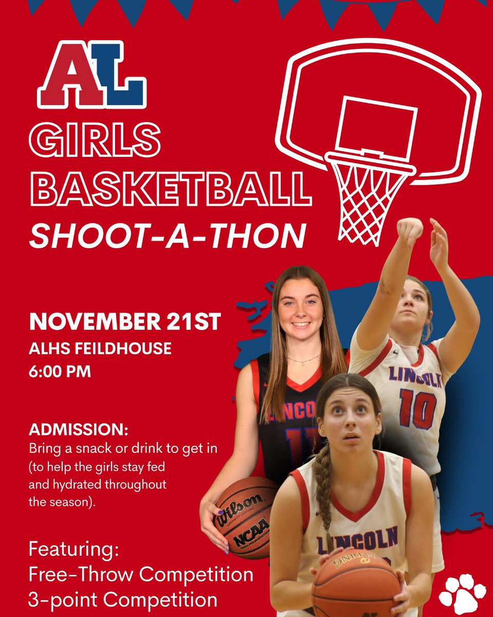 The High School Girls Basketball season is revving up! Please join the team at the Girls Shoot-a-thon and help support the high school team by bringing a snack or drink to the event. The Girls will showcase their skills in a 3-point competition and a free-throw competition!
