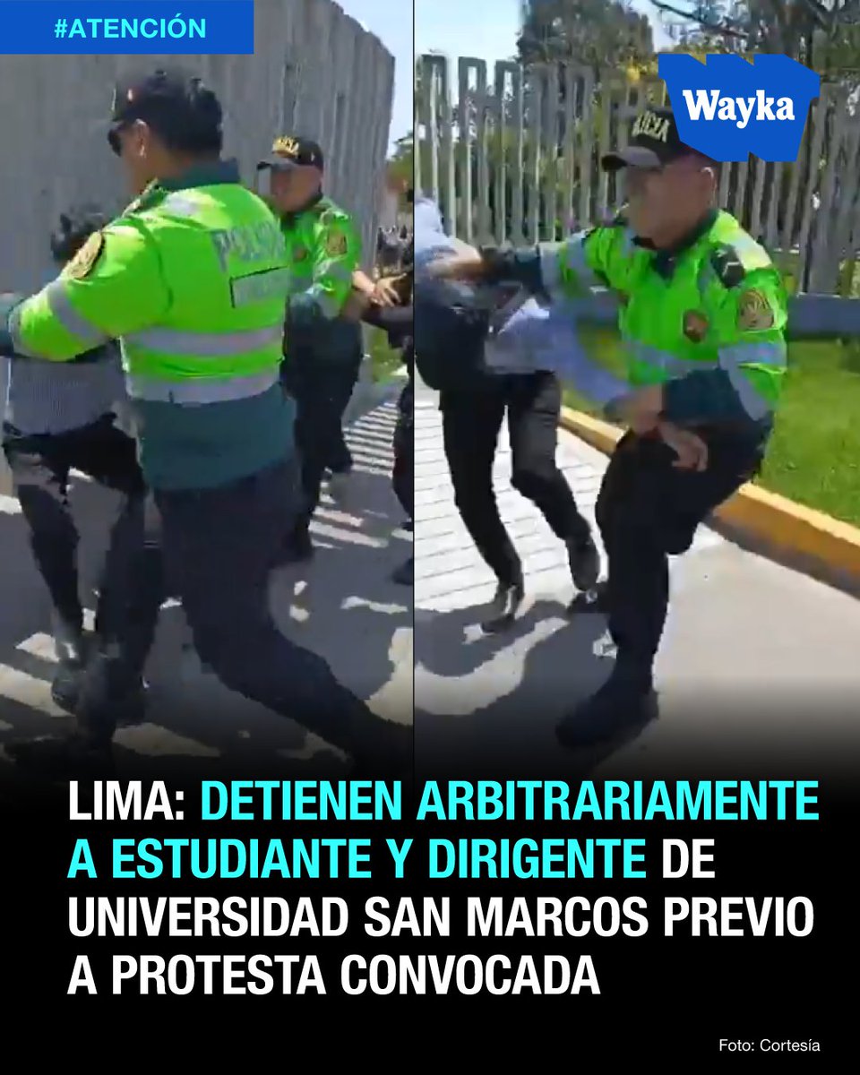 🚨La Federación Universitaria de San Marcos y la comunidad de egresados denunciaron la detención arbitraria del estudiante Máximo Sebastián Quispe Yana, quien a su vez es delegado de Cultura y Deporte de la Junta Directiva del gremio universitario.

A través de un video difundido