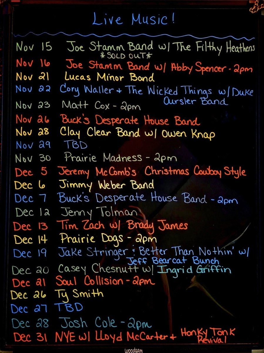 Rounding out the year with some epic shows! Every Friday, Saturday and Sunday join us for some of the best National and local artists!  #ComingToBucks 

#TheOnlyBarInVeniceNE #BucksBarAndGrill #LiveAtBucks #BucksLive #DiveBar #BucksBar #LiveMusic #Bucks #Concert