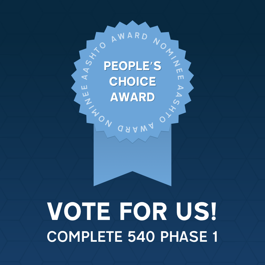 NCTurnpike's tweet photo. Final weekend to vote! Help #NC take center stage in @aashtospeaks 2025 People’s Choice Award.
Vote for #Complete540 Phase 1 to highlight the projects that make travel safer and keep our communities connected.
➡️ Vote daily through Nov. 17: https://t.co/hpk0dYTKOs. #NC @NCDOT https://t.co/eNg5KwFL7H