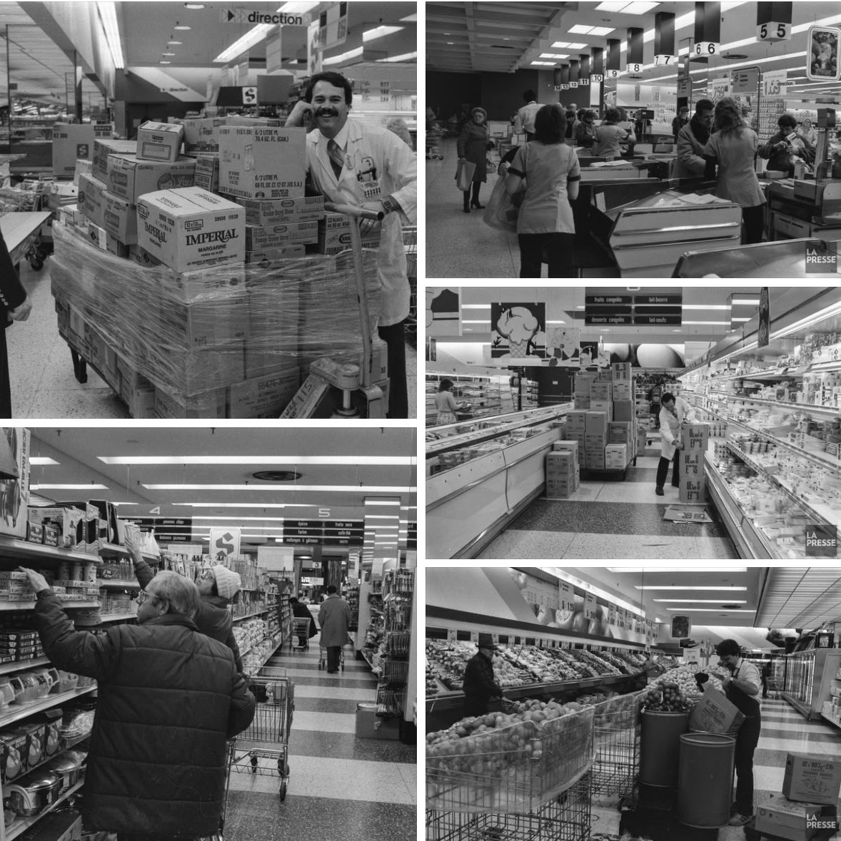 42 years ago today in 1983. Folks shopping at the Steinberg supermarket in Place Alexis Nihon mall in Montreal 

There’s still an IGA supermarket today in that location.