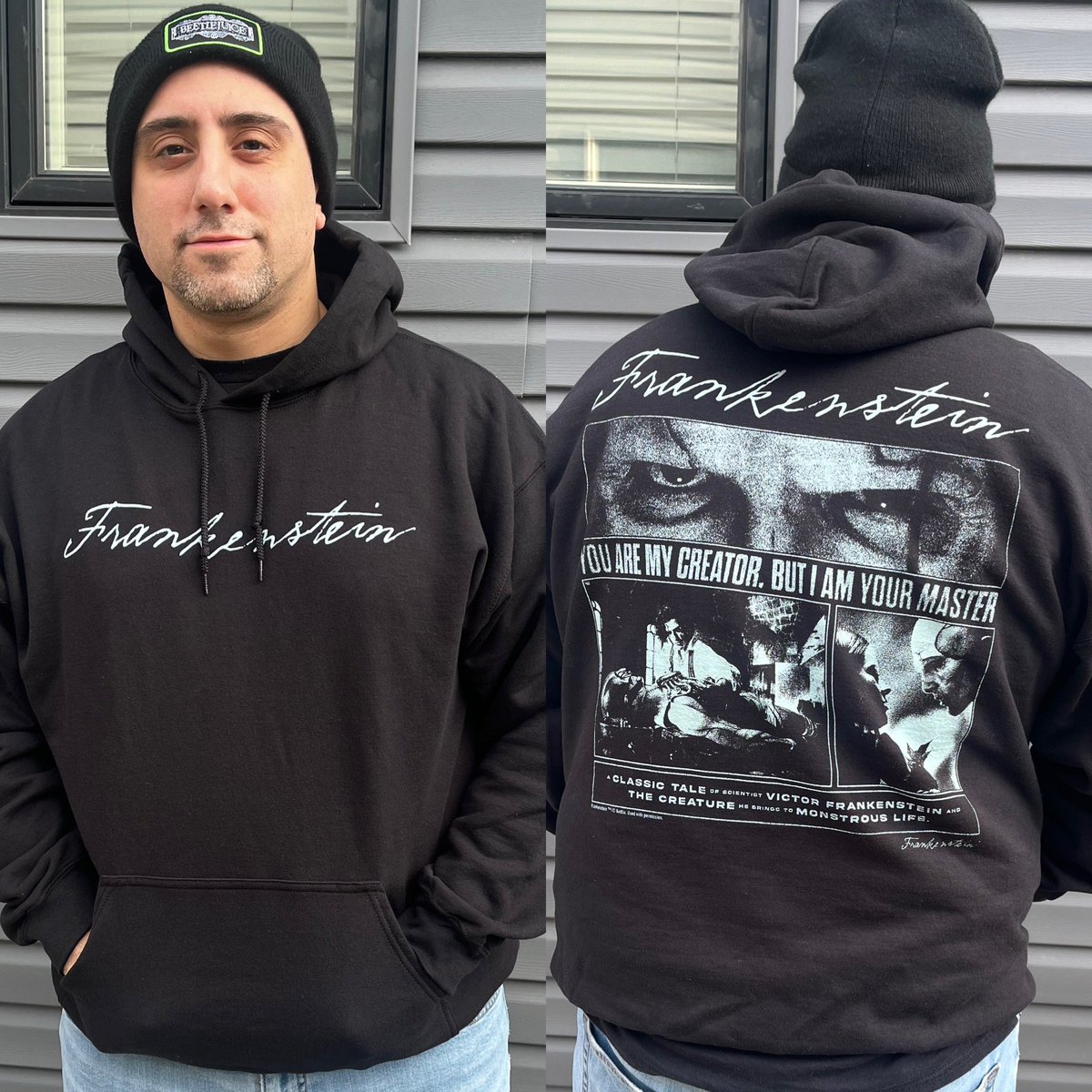 Wife got me this awesome <a href="/RealGDT/">Guillermo del Toro</a> #Frankenstein hoodie from the <a href="/netflix/">Netflix</a> shop! I am fashion! 😂