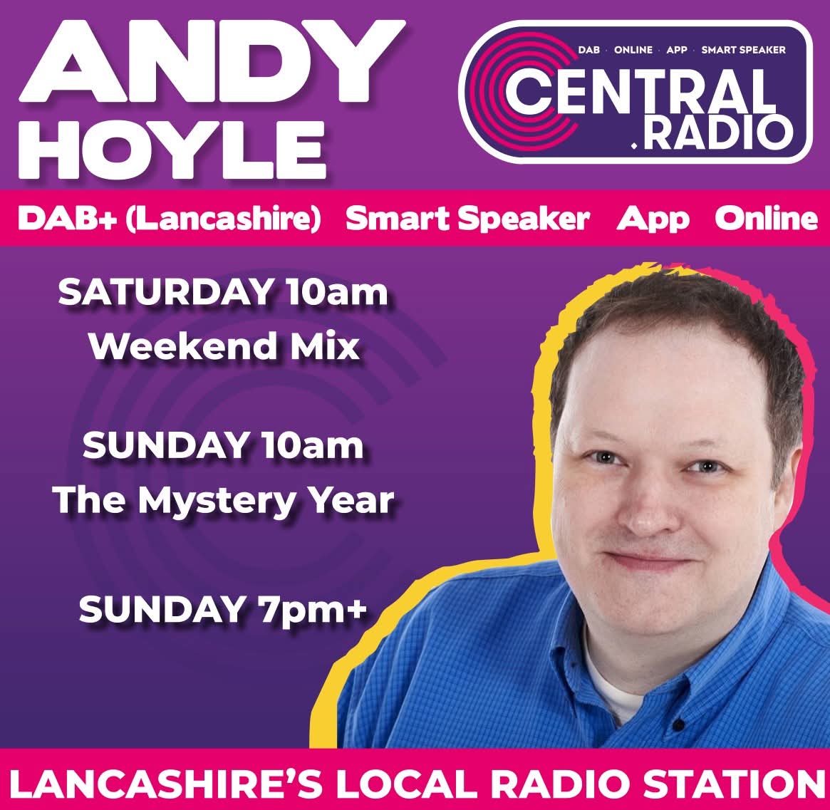 andyhoyle's tweet image. Delighted to join @CentralRadioDAB for some new shows from this weekend. Back on the radio in Lancashire, where my on air career started in 1992.