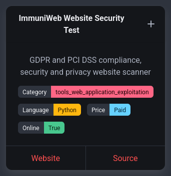 rawsec_cyber's tweet image. New entries were added on the #Rawsec #Cybersecurity Inventory

@noraj_rawsec added

📌 hackArcana by @hackArcana, @gynvael
📌 ImmuniWeb Website Security Test by @immuniweb
📌 search_vulns by ra1nb0rn
📌 Trickest CVE PoC by @trick3st

inventory.raw.pm