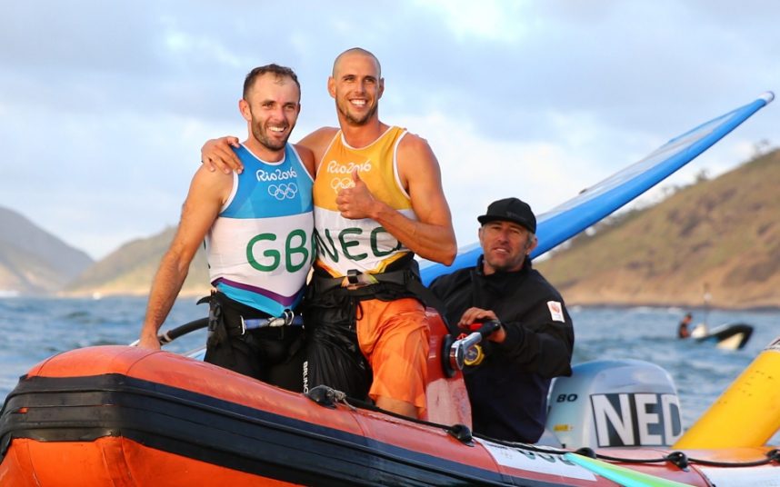 If anyone wants to know what the world's fittest drug-tested hybrid athletes look like here you go... Olympic Windsurfing medallists.