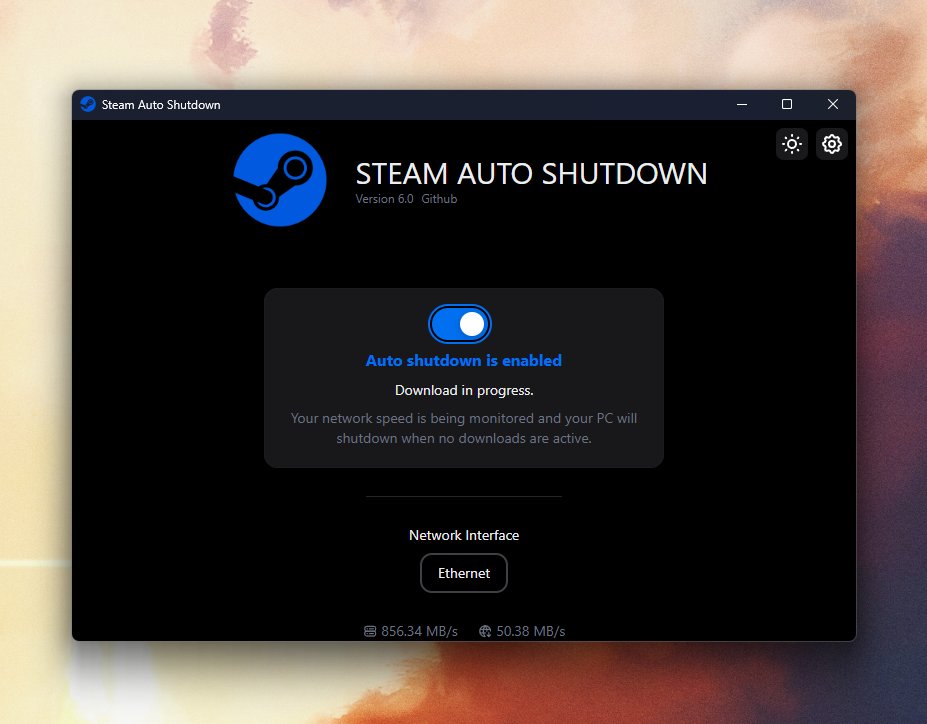 u7madx's tweet photo. اداة مفيدة اسمها Steam Auto Shutdown هدفها اغلاق الجهاز تلقائياً بعد انتهاء تحميل الالعاب في ستيم.

الجميل فيها ليس فقط لستيم، بل تعمل على كل شيء، بحيث لما تشغلها رح تراقب التحميل بالنظام كامل، ان انخفض معدل التحميل رح تعطي امر لاغلاق النظام تلقائياً.

https://t.co/FAFFSyQvHQ https://t.co/HT9gZjIBtI