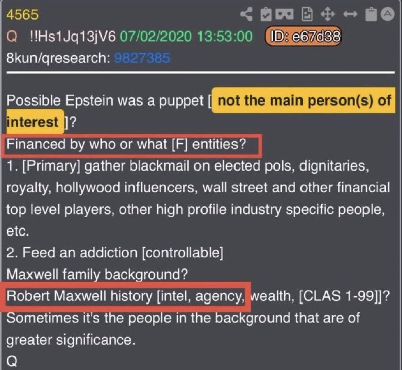 Q told us Epstein and Maxwell were just puppets of Israel, not the main targets.

It will all come out.