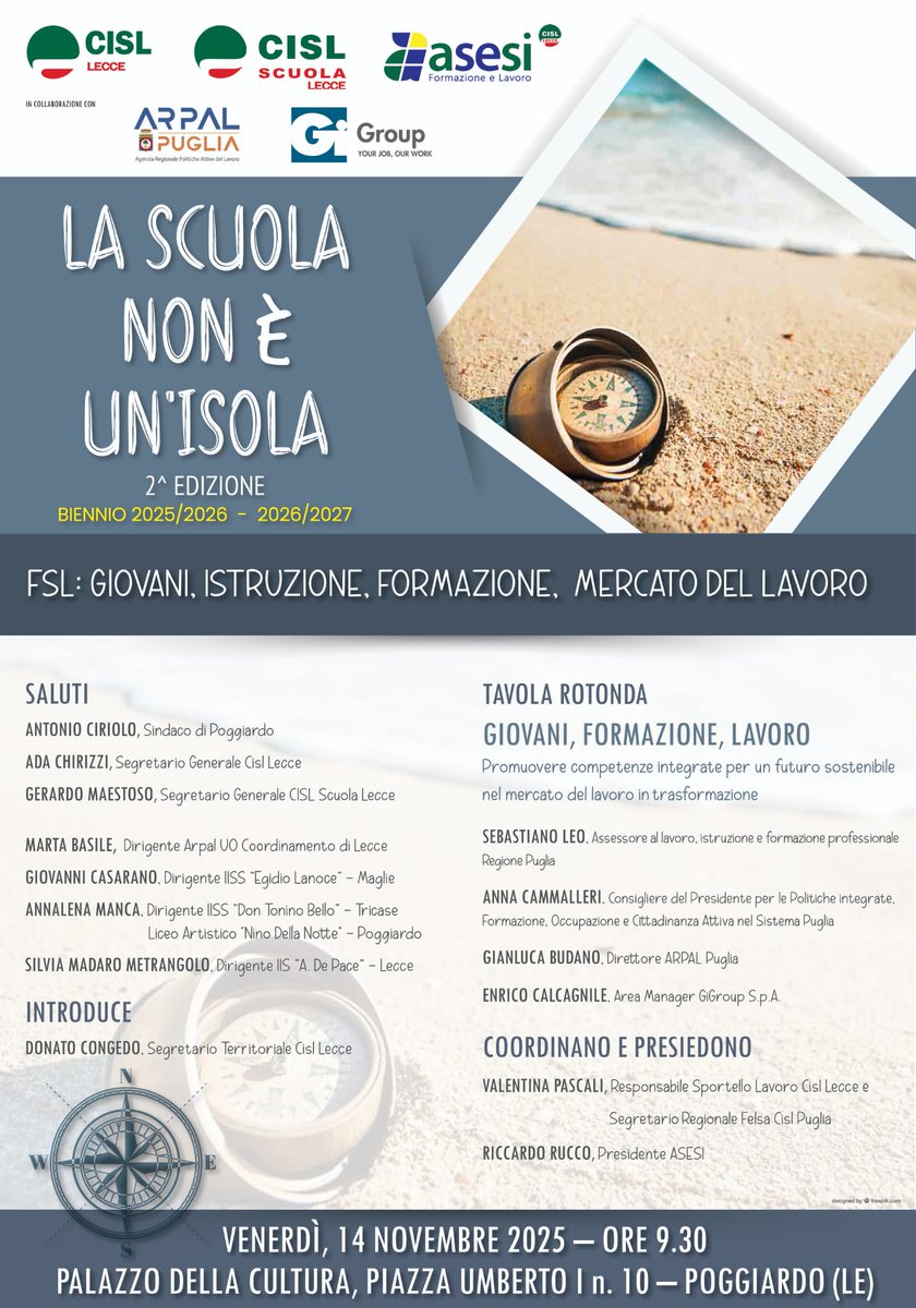 #14novembre Evento di presentazione del percorso FSL "La Scuola non è un'isola" 2^ edizione 25/26 - 26/27. Una giornata speciale trascorsa con 90 ragazzi di 3 Istituti Secondari Superiori del territorio. #futuro #istruzione, #formazione e #orientamento nel mercato del lavoro.