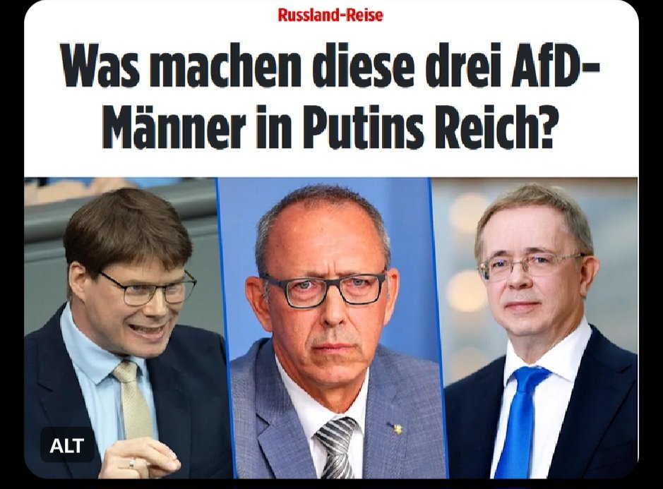 #AfD, 
Ich sagte es voraus:
#Kotré fährt nach #Russland.
Nun nimmt er auch noch Freunde mit. 

Ich dachte, Frau #Weidel ist die Bestimmerin und hat es verboten?