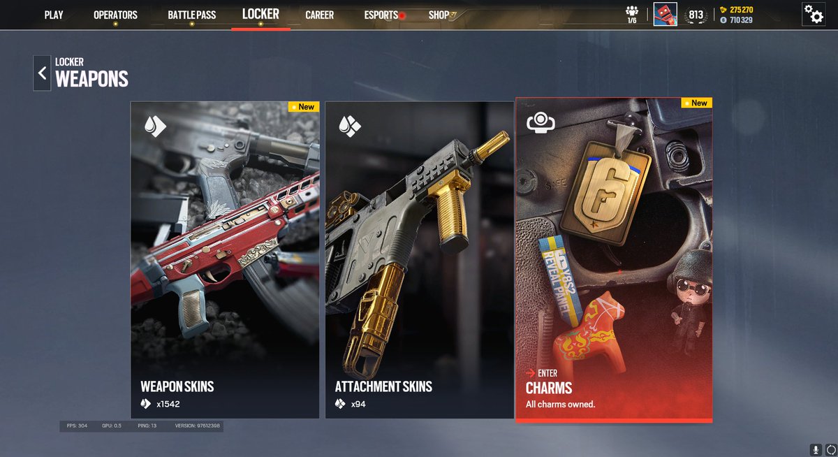 UUNOFPS's tweet image. SELLING MY R6 ACCOUNT!

R6 Credits 710 329 (worth ~4700€, not asking price, just to let you know)

A LOT of skins almost all glaciers/black ice etc.
Got every elite skin until I quit playing. 

New ones you can buy with the credits I got, same with skins.

DMs open to offers.