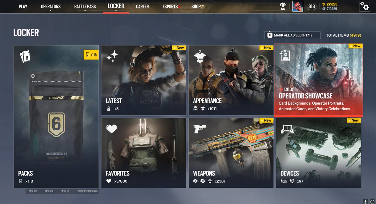 UUNOFPS's tweet image. SELLING MY R6 ACCOUNT!

R6 Credits 710 329 (worth ~4700€, not asking price, just to let you know)

A LOT of skins almost all glaciers/black ice etc.
Got every elite skin until I quit playing. 

New ones you can buy with the credits I got, same with skins.

DMs open to offers.