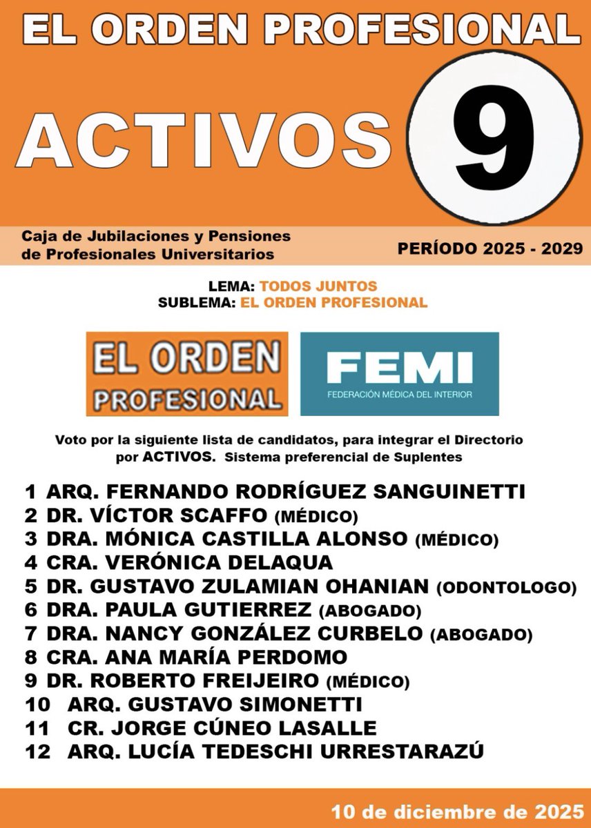 El futuro de la Caja se define el 10/12.
Yo estaré en la LISTA 4.
Tu apoyo suma. 💙