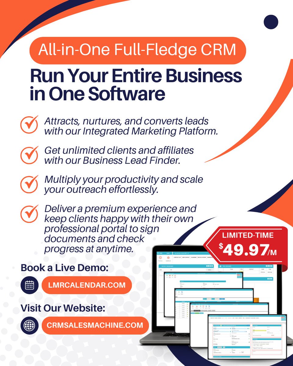 LMRINTL's tweet image. Scale faster with CRM Sales Machine — your all-in-one CRM built for business growth.
🌐 Learn more at CRMSalesMachine.com

#CRMSalesMachine #CRM #BusinessAutomation #LeadGeneration #SalesCRM #WorkflowAutomation #SmallBusinessSoftware  #CRMSystem #SalesMachine