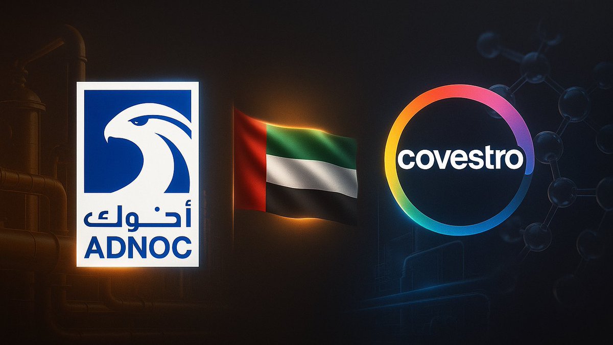 🔴 بلومبيرغ :

• الاتحاد الأوروبي يوافق على عرض #أدنوك 🇦🇪 للأستحواذ على شركة كوفيسترو الألمانية 🇩🇪 المتخصّصة في تصنيع المواد الكيميائية المتقدمة بقيمة 13.7 مليار دولار ✅

— تُعد من أهم الشركات الكيميائية في أوروبا 🔝
— بعد الأستحواذ إرتفع رأس مال أدنوك بنسبة 10٪