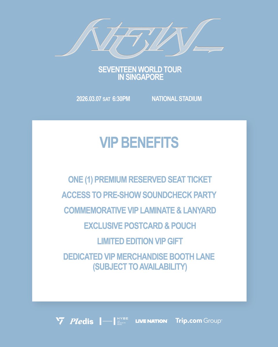 SEVENTEEN New VIP ワールドツアー 特典 🇸🇬 [Event] SEVENTEEN WORLD TOUR [NEW_] IN SINGAPORE date: 07.03