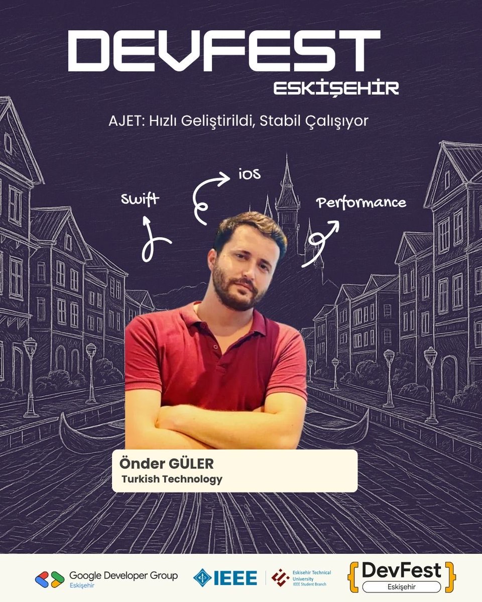 🚀DevFest Eskişehir 
Turkish Tecnology'den Önder Güler, "AJET: Hızlı Geliştirildi, Stabil Çalışıyor" oturumuyla Devfest Eskişehir sahnesinde bizlerle olacak! 🥳
Kayıt Linki: kommunity.com/gdg-eskisehir/…