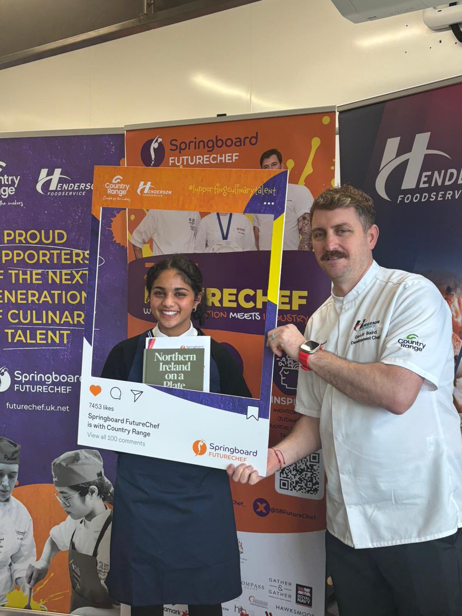 HeOlspck's tweet photo. The Home Economics Department is very proud of two of our Year 11 students, Hana Anish and Lewis Halliday who represented the College at the Springboard Chef Competition held at Belfast Met today. We are delighted that Hana was selected as the winner of the local final! https://t.co/HLOGWcv86X