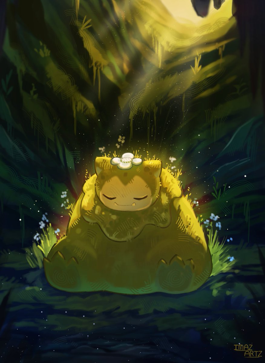 Who's slumbering over there...? 🌱   

#pokemon #fanart #mosslax #PokemonPokopia