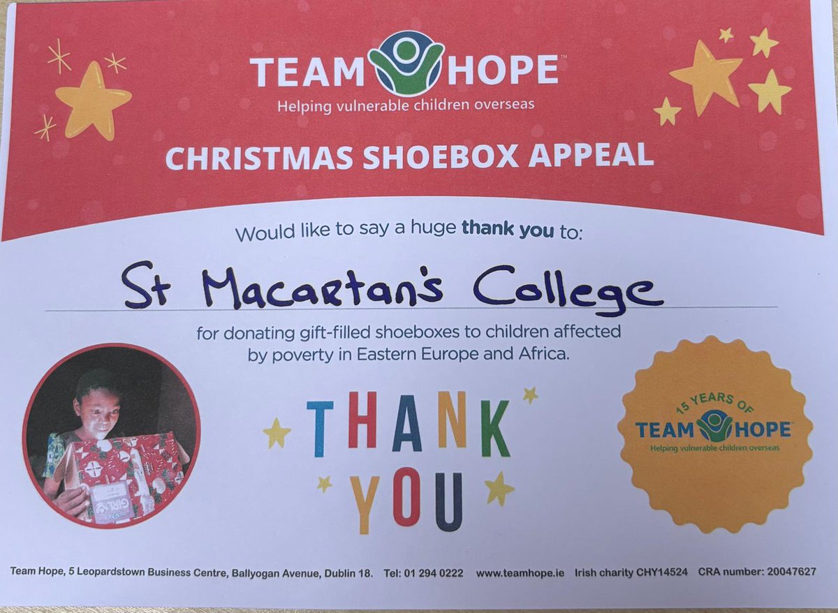 Well done to all our students who contributed cash and shoe box donations to Team Hope Christmas Shoe Box Appeal this week. Their hard work and attention to detail is an example of our students showing care and respect; Putting our ethos and mission statement into action!