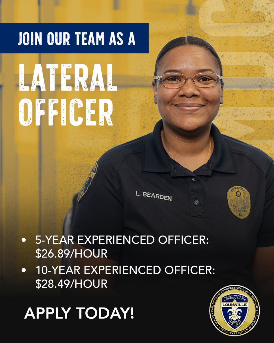 Bring your experience to a team that values your skills. Lateral Officers with 5 or 10 years of experience can earn competitive pay and join a supportive environment focused on growth and community service. Apply today at lmdcjobs.com.