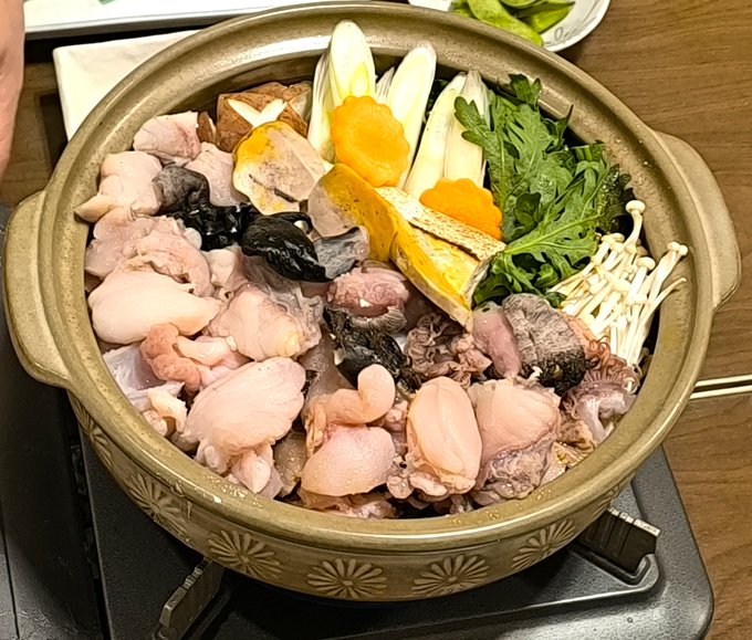 昨日のゆうはん! お宿のごはん、あんこう鍋コース。締めの雑炊まで味わい尽くしました。ごちそうさまでしたーm(_ _)m 