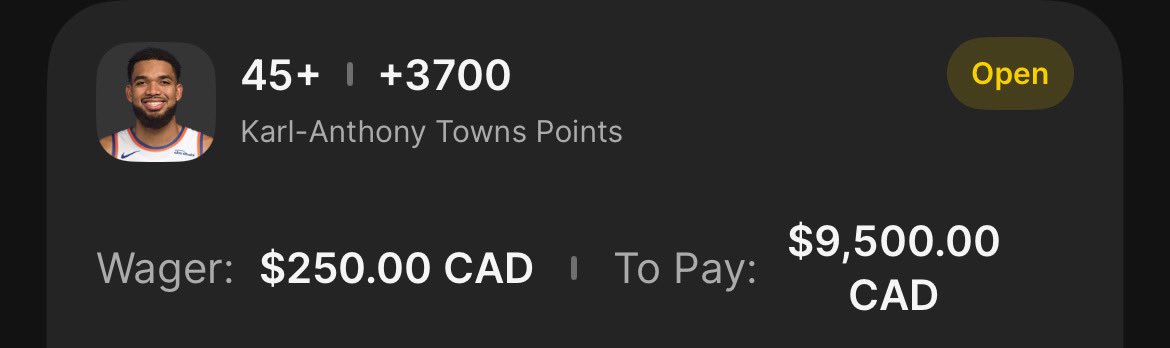 PlusEVOntario's tweet image. On KAT 45+ at +3700 tonight 🔥
Good value here.

Link in bio for the rest of the slate 📌