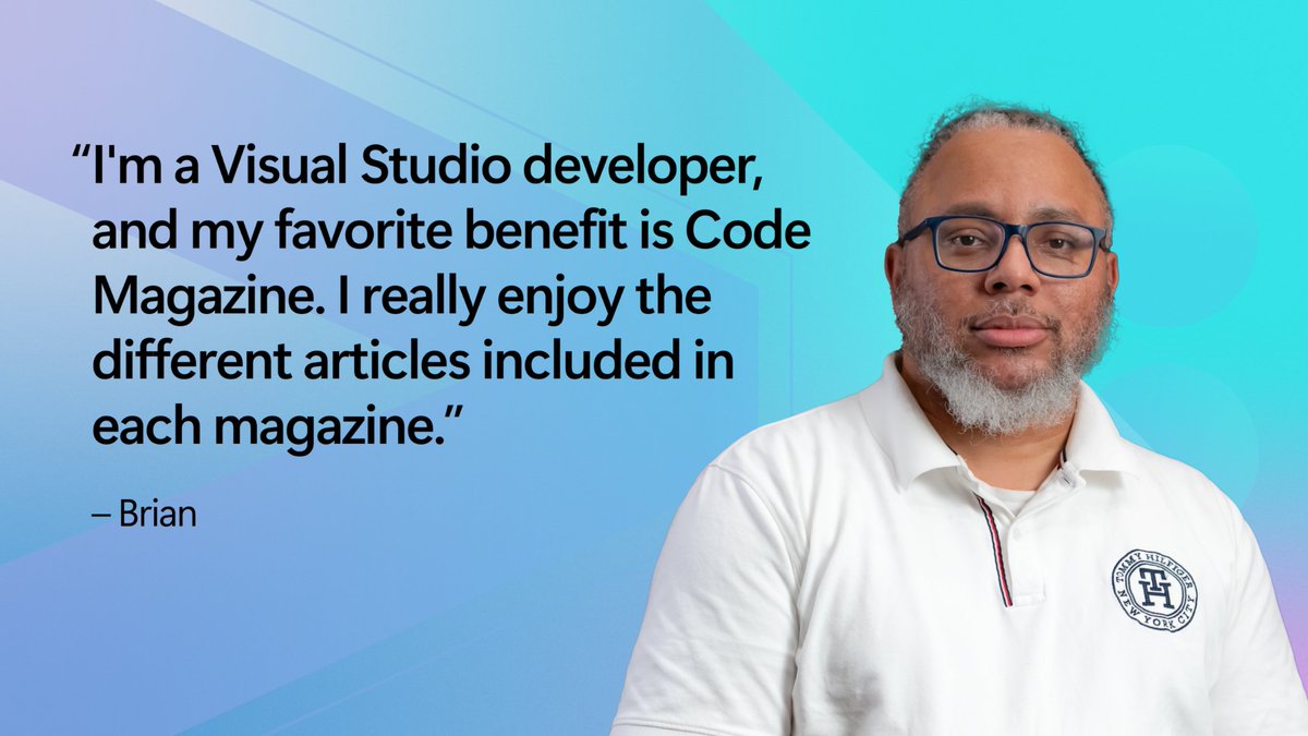 VSSubscriptions's tweet image. 👩‍💻 Visual Studio subscribers—don’t miss this!
Activate your 12-month subscription to CODE Magazine (available with select levels) and get expert tutorials, architecture patterns, and real-world guidance to (cont) splr.io/l/6016tPYDr
