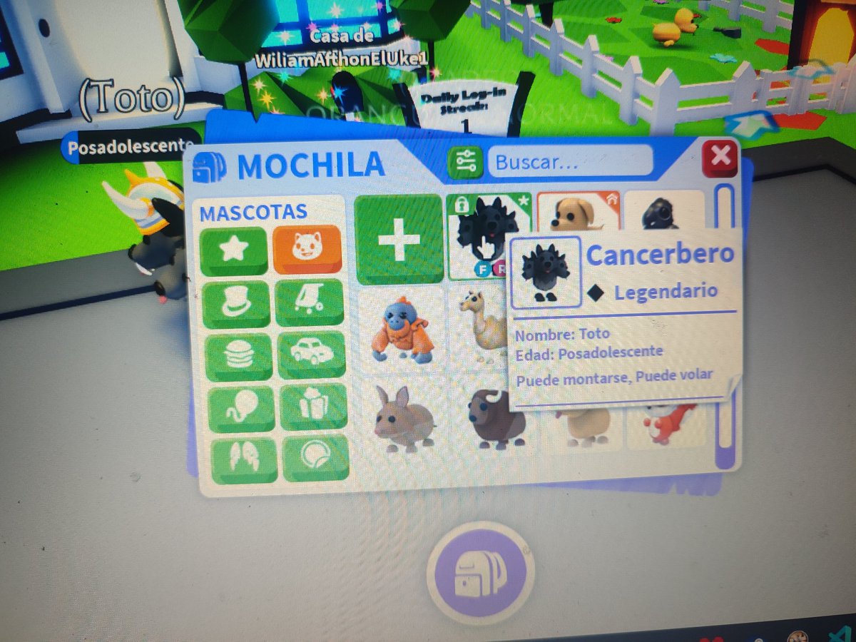 Simon_2042's tweet photo. No es una queja, pero apenas acabo de entrar a @PlayAdoptMe y al ver a una de mis mascotas, encontré que probablemente la mala traducción del juego (o una broma), puso que mi Cerbero, es un "Cancerbero", por favor que alguien me aclare mis dudas 😩 https://t.co/4KJxZX05gI