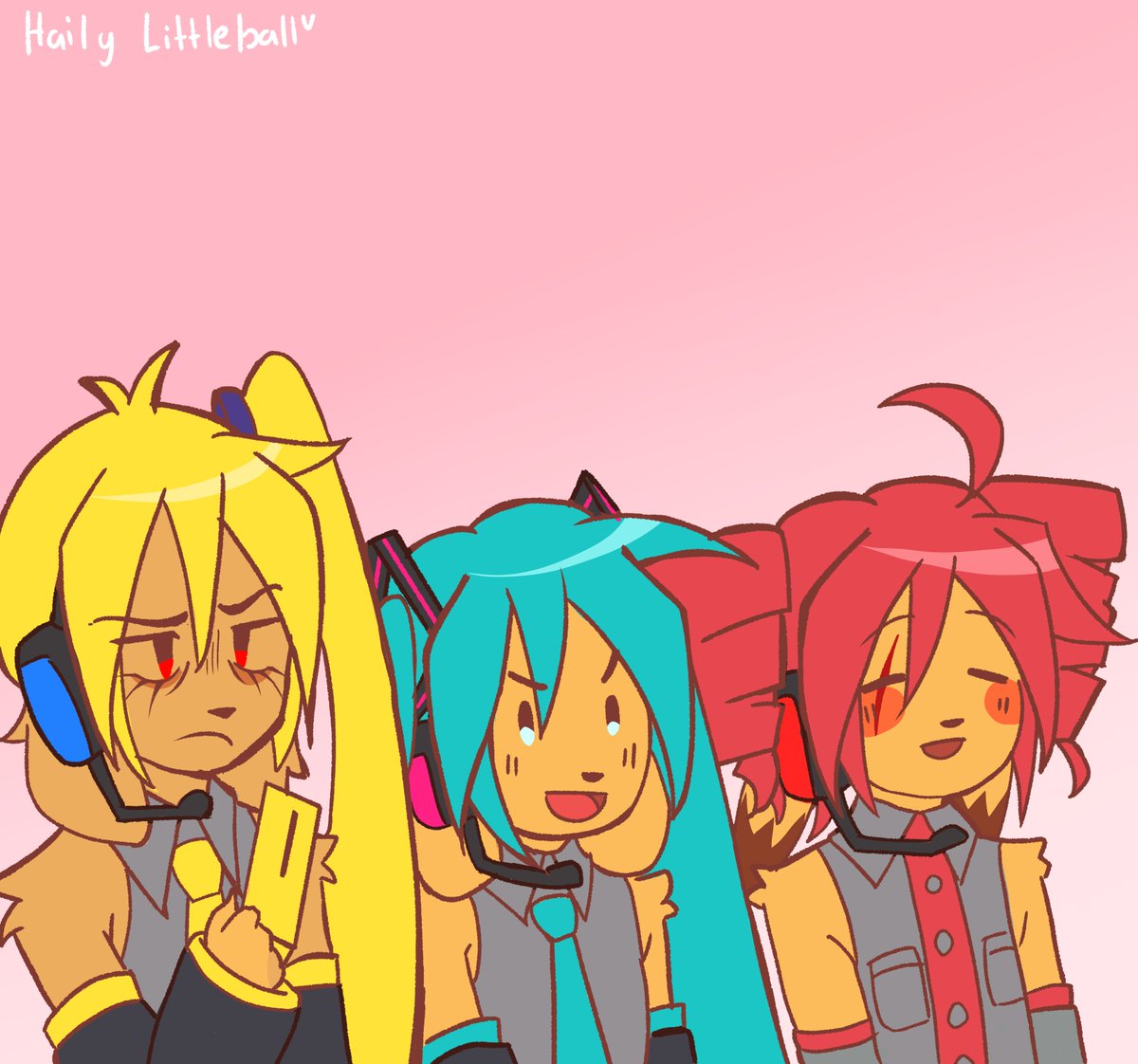 Concluida la babosada que hice jaja xD desde hace rato quería dibujar algo así

Si cada uno tuviera una  canción vocaloid que los represente, cuales les pondrían? :D

#LPDM