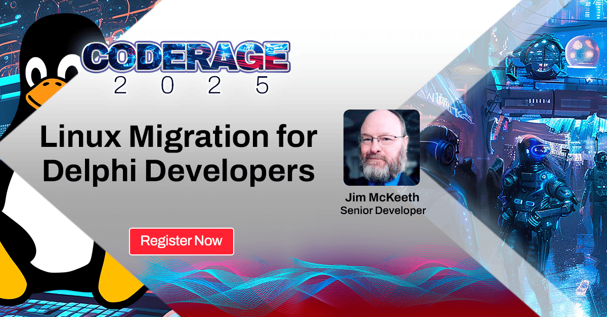 EmbarcaderoTech's tweet image. Thinking about daily-driving Linux? Delphi devs, this one’s for you.

Join Jim McKeeth to explore building with Delphi on Linux—beyond the usual Windows VM. 🚀

🎟️ SAVE YOUR SEAT: tinyurl.com/CodeRage-2025-…

#CodeRage2025 #Delphi #Linux #Developers