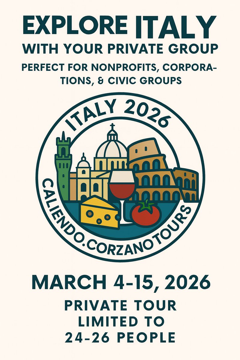 Exciting opportunity! If you organize a group of 20–26 participants for the Caliendo/Corzano Italy Tour. Let’s make unforgettable memories together in Italy. Also, you can pick your own dates.
