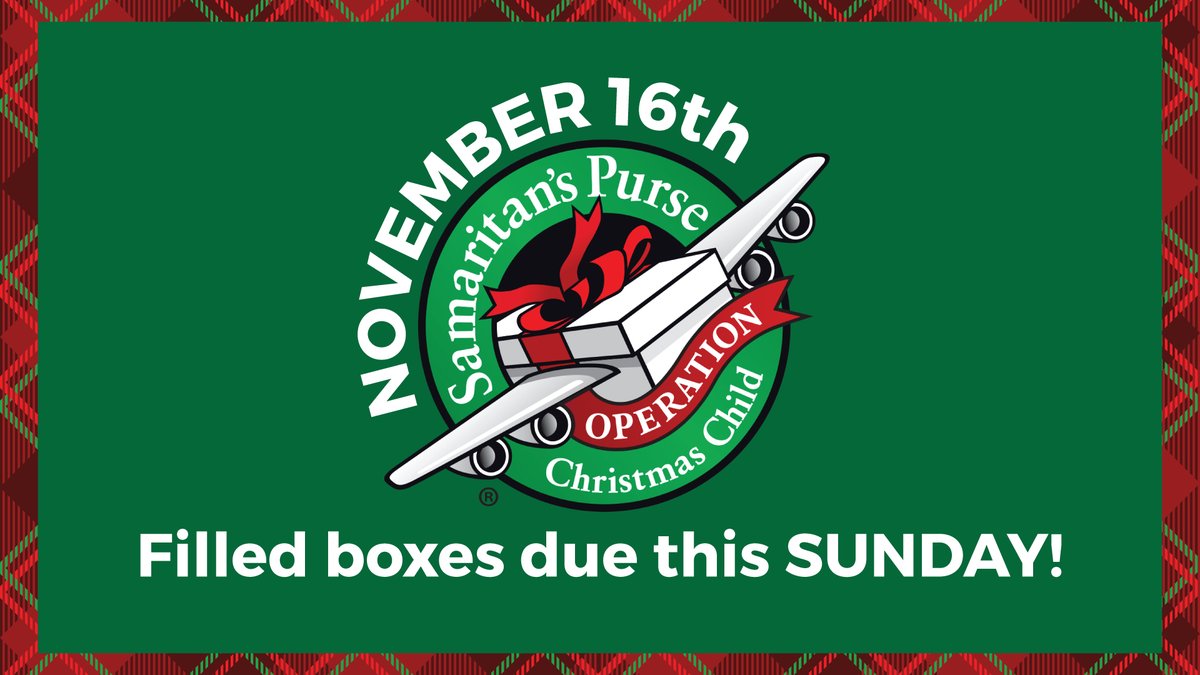 CCO folks: Don't forget the OCC boxes are due this Sunday! Bring your FUN, FILLED, PERSONALIZED boxes (and $10/box shipping) to church with you. 
You can also pack boxes online, using the link below, to help us meet our goal of 800 boxes! Build a Box Online: