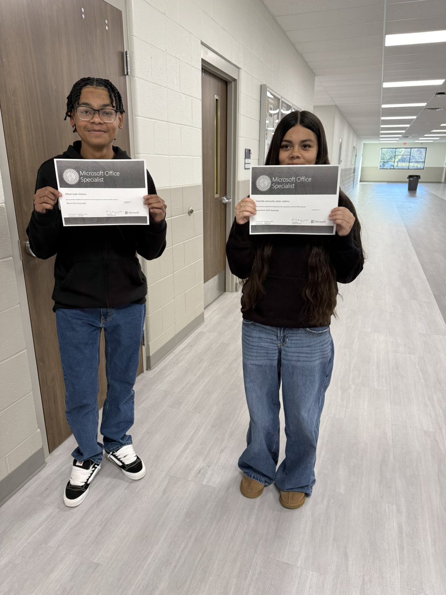 SHSDECA7's tweet image. Huge congrats to Mikel for earning his Microsoft Word industry certification and to Charlotte for achieving her PowerPoint certification! #onlyoneSHS #industrycertifications @SmyrnaBulldog