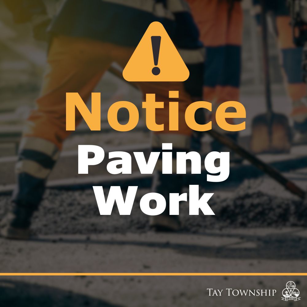 📢Notice: Paving work is scheduled to begin on Barnes Avenue between Arpin Street and Alberta Street in Port McNicoll on Mon., Nov. 17
⚠️During this time, access may be limited, and traffic delays and detours may occur. 
📞Questions? 705-534-7248 x230.
🔗tay.ca/news