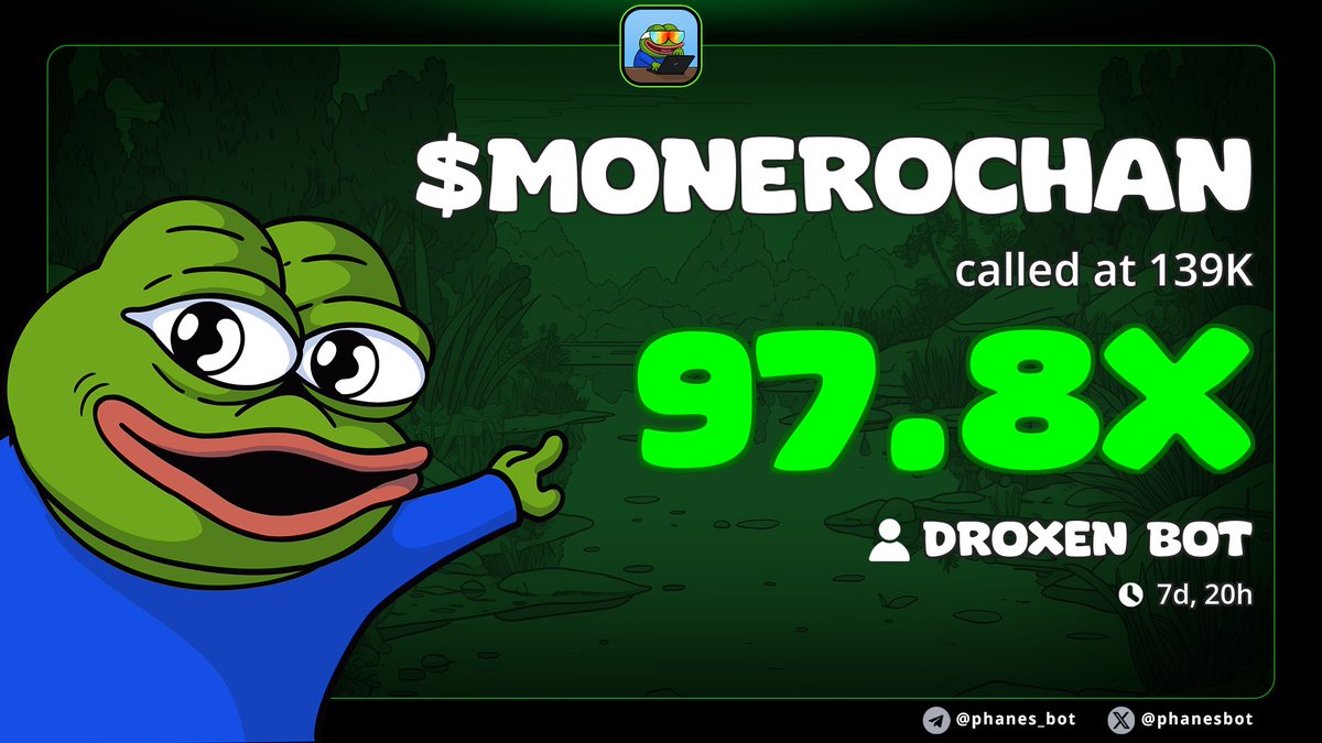 Whole market crying, we’re out here printing 97x like nothing happened 😭🔥
Pain for many… but precision pays.
Stay early. Stay Droxen.
#Alpha #CryptoCalls #droxenbot