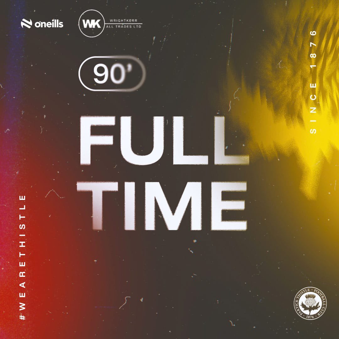 PartickThistle's tweet image. Partick Thistle 2️⃣ St Mirren 1️⃣

Full time at the Wyre Stadium of Firhill. 

#PTFCvSTMFC #WeAreThistle