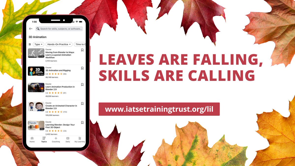 IATSETTF's tweet image. Apply for your LinkedIn Learning account to explore these features:
▪️ 20K+ courses taught by industry experts
▪️ Relevant course recommendations in business, creative, and tech
▪️ In-depth and bite-sized courses for learning on the go
iatsetrainingtrust.org/lil